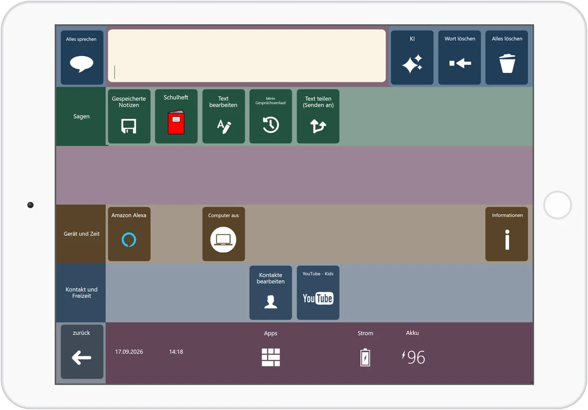 Scripo Anchor, Raster 6&times;10: die zweite Seite Apps mit Notizen, Schulheft und Text teilen